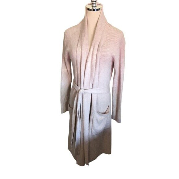 Barefoot Dreams Cozy Chic Lite Cardigan Women's Size S/M Pale Pink Belted - Picture 4 of 9